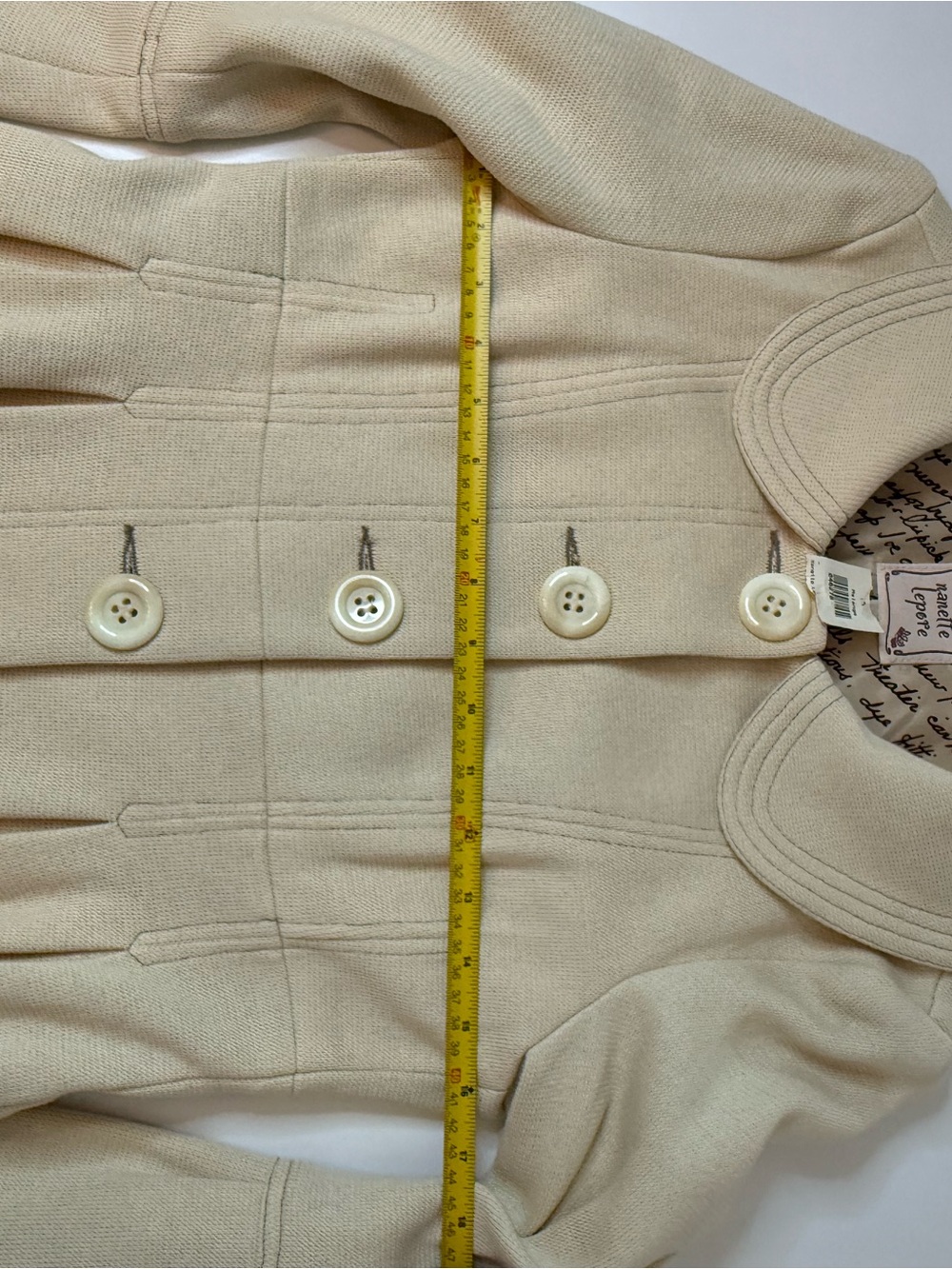 Nanette Lepore “Hanky Panky” Coat Cream NWT Small - Picture 12 of 13